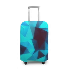 Чехол для чемодана 3D с принтом abstraction blue в Санкт-Петербурге, 86% полиэфир, 14% спандекс | двустороннее нанесение принта, прорези для ручек и колес | 