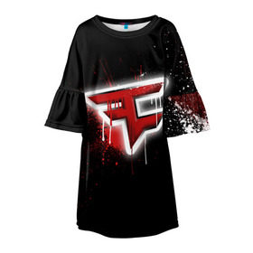 Детское платье 3D с принтом cs:go - Faze clan (Black collection) в Санкт-Петербурге, 100% полиэстер | прямой силуэт, чуть расширенный к низу. Круглая горловина, на рукавах — воланы | black | clan | csgo | faze | ксго | фейз