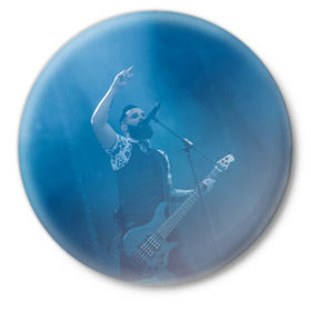 Значок с принтом Blue в Санкт-Петербурге,  металл | круглая форма, металлическая застежка в виде булавки | skillet