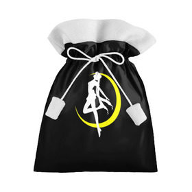 Подарочный 3D мешок с принтом Сейлор Мун в Санкт-Петербурге, 100% полиэстер | Размер: 29*39 см | logo | moon | девушка | детство | желтый | луна | мультик | мультики | черный