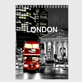 Скетчбук с принтом Улицы Лондона в Санкт-Петербурге, 100% бумага
 | 48 листов, плотность листов — 100 г/м2, плотность картонной обложки — 250 г/м2. Листы скреплены сверху удобной пружинной спиралью | bus | city | england | evening | lights | london | night | street | two storey | united kingdom | автобус | англия | великобритания | вечер | город | двухэтажный | лондон | ночь | огни | улица
