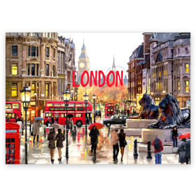 Поздравительная открытка с принтом Улицы Лондона в Санкт-Петербурге, 100% бумага | плотность бумаги 280 г/м2, матовая, на обратной стороне линовка и место для марки
 | Тематика изображения на принте: england | london | united kingdom | англия | великобритания | город | лондон