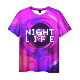 Мужская футболка 3D с принтом Night life в Санкт-Петербурге, 100% полиэфир | прямой крой, круглый вырез горловины, длина до линии бедер | Тематика изображения на принте: color | life | night | party | вечеринка | дискотека | жизнь | ночная | ночь | туса