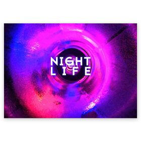 Поздравительная открытка с принтом Night life в Санкт-Петербурге, 100% бумага | плотность бумаги 280 г/м2, матовая, на обратной стороне линовка и место для марки
 | color | life | night | party | вечеринка | дискотека | жизнь | ночная | ночь | туса