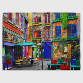 Плед 3D с принтом Улицы Лондона в Санкт-Петербурге, 100% полиэстер | закругленные углы, все края обработаны. Ткань не мнется и не растягивается | bright | city | color | courtyard | england | london | paint | street | united kingdom | англия | великобритания | город | дворик | краски | лондон | улица | цвет | яркие