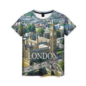 Женская футболка 3D с принтом Улицы Лондона в Санкт-Петербурге, 100% полиэфир ( синтетическое хлопкоподобное полотно) | прямой крой, круглый вырез горловины, длина до линии бедер | city | england | london | united kingdom | англия | великобритания | город | лондон