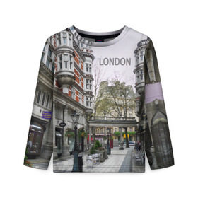 Детский лонгслив 3D с принтом Улицы Лондона в Санкт-Петербурге, 100% полиэстер | длинные рукава, круглый вырез горловины, полуприлегающий силуэт
 | Тематика изображения на принте: boulevard | city | england | london | street | united kingdom | англия | бульвар | великобритания | город | лондон | улица