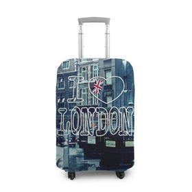 Чехол для чемодана 3D с принтом Улицы Лондона в Санкт-Петербурге, 86% полиэфир, 14% спандекс | двустороннее нанесение принта, прорези для ручек и колес | city | england | flag | heart | i | london | love | street | united kingdom | англия | великобритания | город | лондон | люблю | сердце | улица | флаг | я