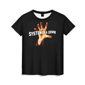Женская футболка 3D с принтом System of a down в Санкт-Петербурге, 100% полиэфир ( синтетическое хлопкоподобное полотно) | прямой крой, круглый вырез горловины, длина до линии бедер | soad | system of a down