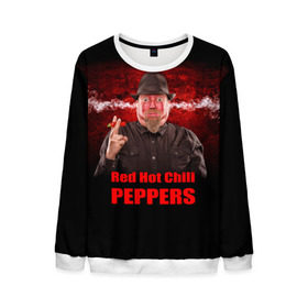 Мужской свитшот 3D с принтом Red Hot Chili Peppers в Санкт-Петербурге, 100% полиэстер с мягким внутренним слоем | круглый вырез горловины, мягкая резинка на манжетах и поясе, свободная посадка по фигуре | звезда | красный | кумир | музыка | перец | рок | рок группа | хит