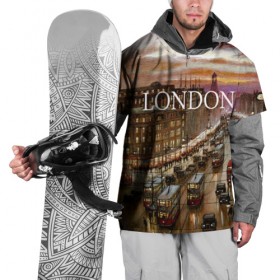Накидка на куртку 3D с принтом Улицы Лондона в Санкт-Петербурге, 100% полиэстер |  | city | england | london | united kingdom | англия | великобритания | город | лондон | ночь | огни | улица