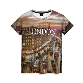 Женская футболка 3D с принтом Улицы Лондона в Санкт-Петербурге, 100% полиэфир ( синтетическое хлопкоподобное полотно) | прямой крой, круглый вырез горловины, длина до линии бедер | city | england | london | united kingdom | англия | великобритания | город | лондон | ночь | огни | улица