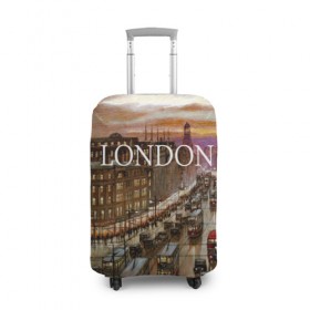 Чехол для чемодана 3D с принтом Улицы Лондона в Санкт-Петербурге, 86% полиэфир, 14% спандекс | двустороннее нанесение принта, прорези для ручек и колес | city | england | london | united kingdom | англия | великобритания | город | лондон | ночь | огни | улица
