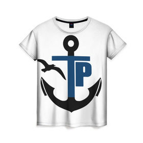Женская футболка 3D с принтом Типичный речник в Санкт-Петербурге, 100% полиэфир ( синтетическое хлопкоподобное полотно) | прямой крой, круглый вырез горловины, длина до линии бедер | вмф | морской флот | речник | речной флот