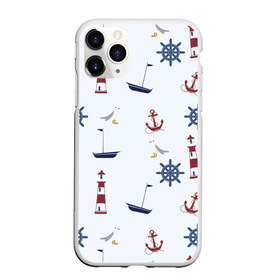 Чехол для iPhone 11 Pro матовый с принтом Речник в Санкт-Петербурге, Силикон |  | вода | маяк | море | флот | якорь