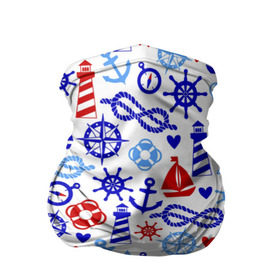 Бандана-труба 3D с принтом Речник в Санкт-Петербурге, 100% полиэстер, ткань с особыми свойствами — Activecool | плотность 150‒180 г/м2; хорошо тянется, но сохраняет форму | вода | канат | компас | круг | маяк | море | парус | спасатель | узел | якорь