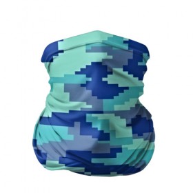 Бандана-труба 3D с принтом Камуфляж в Санкт-Петербурге, 100% полиэстер, ткань с особыми свойствами — Activecool | плотность 150‒180 г/м2; хорошо тянется, но сохраняет форму | пиксельный | синий