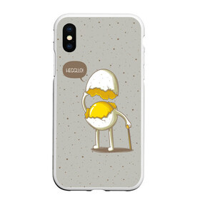 Чехол для iPhone XS Max матовый с принтом Яйцо приветствует в Санкт-Петербурге, Силикон | Область печати: задняя сторона чехла, без боковых панелей | cook | eat | egg | food | funny | hello | smile | еда | кухня | повар | привет | прикол | смайл | улыбка | яйцо
