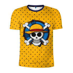 Мужская футболка 3D спортивная с принтом One Pirate в Санкт-Петербурге, 100% полиэстер с улучшенными характеристиками | приталенный силуэт, круглая горловина, широкие плечи, сужается к линии бедра | bone | jack | luffy | ocean | one piece | pirate | sea | skull | treasure | большой куш | брук | джек | клад | луффи | море | нами | океан | пират | робин | санджи | сокровище | флаг | франки | череп