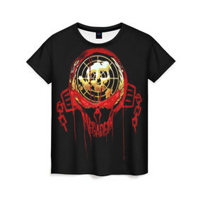Женская футболка 3D с принтом Megadeth #6 в Санкт-Петербурге, 100% полиэфир ( синтетическое хлопкоподобное полотно) | прямой крой, круглый вырез горловины, длина до линии бедер | dave | megadeth | metal rock | mustaine | rattlehead | thrash | vic | дейв | мастейн | мегадет | метал | рок | треш