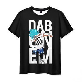 Мужская футболка 3D с принтом Super God Dab в Санкт-Петербурге, 100% полиэфир | прямой крой, круглый вырез горловины, длина до линии бедер | anime | dragon ball | god | saiyan | драгонболл | дракон | жемчуг