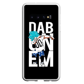 Чехол для Samsung Galaxy S10 с принтом Super God Dab в Санкт-Петербурге, Силикон | Область печати: задняя сторона чехла, без боковых панелей | anime | dragon ball | god | saiyan | драгонболл | дракон | жемчуг