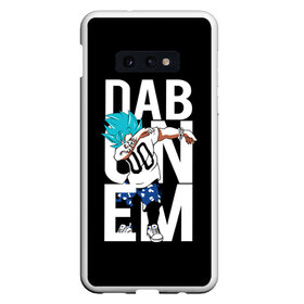 Чехол для Samsung S10E с принтом Super God Dab в Санкт-Петербурге, Силикон | Область печати: задняя сторона чехла, без боковых панелей | anime | dragon ball | god | saiyan | драгонболл | дракон | жемчуг