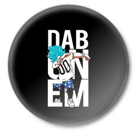 Значок с принтом Super God Dab в Санкт-Петербурге,  металл | круглая форма, металлическая застежка в виде булавки | anime | dragon ball | god | saiyan | драгонболл | дракон | жемчуг