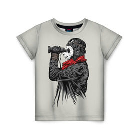 Детская футболка 3D с принтом Панда танкист в Санкт-Петербурге, 100% гипоаллергенный полиэфир | прямой крой, круглый вырез горловины, длина до линии бедер, чуть спущенное плечо, ткань немного тянется | animal | bear | beast | panda | tank | war | война | животное | зверь | игра | медведь | панда | танк