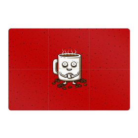 Магнитный плакат 3Х2 с принтом Кофейный пьяница в Санкт-Петербурге, Полимерный материал с магнитным слоем | 6 деталей размером 9*9 см | Тематика изображения на принте: coffee | tea | кофе | кружка | утро | чай | чашка
