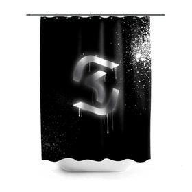 Штора 3D для ванной с принтом cs:go - SK Gaming (Black collection) в Санкт-Петербурге, 100% полиэстер | плотность материала — 100 г/м2. Стандартный размер — 146 см х 180 см. По верхнему краю — пластиковые люверсы для креплений. В комплекте 10 пластиковых колец | cs | csgo | sk | го | кс | ск