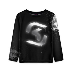 Детский лонгслив 3D с принтом cs:go - SK Gaming (Black collection) в Санкт-Петербурге, 100% полиэстер | длинные рукава, круглый вырез горловины, полуприлегающий силуэт
 | Тематика изображения на принте: cs | csgo | sk | го | кс | ск