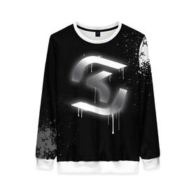 Женский свитшот 3D с принтом cs:go - SK Gaming (Black collection) в Санкт-Петербурге, 100% полиэстер с мягким внутренним слоем | круглый вырез горловины, мягкая резинка на манжетах и поясе, свободная посадка по фигуре | cs | csgo | sk | го | кс | ск