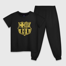 Детская пижама хлопок с принтом FC Barcelona - Yellow Paint (Оригинальный стиль,рисунок краской) в Санкт-Петербурге, 100% хлопок |  брюки и футболка прямого кроя, без карманов, на брюках мягкая резинка на поясе и по низу штанин
 | barca | barcelona | fcb | барселона | футбол