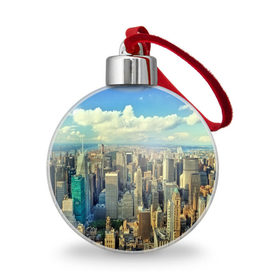 Ёлочный шар с принтом New York в Санкт-Петербурге, Пластик | Диаметр: 77 мм | Тематика изображения на принте: город | пейзаж