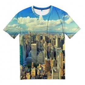 Мужская футболка 3D с принтом New York в Санкт-Петербурге, 100% полиэфир | прямой крой, круглый вырез горловины, длина до линии бедер | город | пейзаж