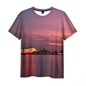 Мужская футболка 3D с принтом Санкт-Петербург в Санкт-Петербурге, 100% полиэфир | прямой крой, круглый вырез горловины, длина до линии бедер | город | пейзаж