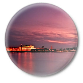 Значок с принтом Санкт-Петербург в Санкт-Петербурге,  металл | круглая форма, металлическая застежка в виде булавки | город | пейзаж