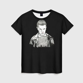 Женская футболка 3D с принтом Очень странные дела в Санкт-Петербурге, 100% полиэфир ( синтетическое хлопкоподобное полотно) | прямой крой, круглый вырез горловины, длина до линии бедер | eleven | stranger things