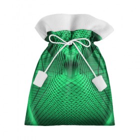 Подарочный 3D мешок с принтом Абстракция зеленая в Санкт-Петербурге, 100% полиэстер | Размер: 29*39 см | абстракция | белый | зеленый | изгиб | красивый | необычный | новый | плавный | рисунок | стиль | цвет | четкий