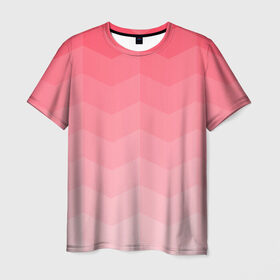 Мужская футболка 3D с принтом Игра цветов в Санкт-Петербурге, 100% полиэфир | прямой крой, круглый вырез горловины, длина до линии бедер | абстракция | винтаж | игра теней | переливание | переливания цветов | плавный переход | розовый | ромб | треугольник | узор