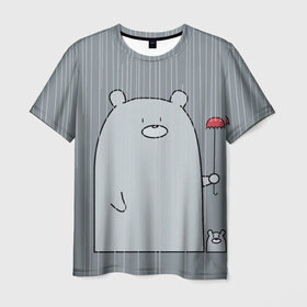 Мужская футболка 3D с принтом Медвежата в Санкт-Петербурге, 100% полиэфир | прямой крой, круглый вырез горловины, длина до линии бедер | bear | медведи | медведь