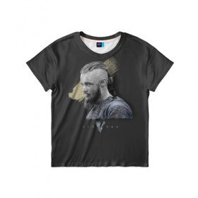 Детская футболка 3D с принтом Викинги. Рангар в Санкт-Петербурге, 100% гипоаллергенный полиэфир | прямой крой, круглый вырез горловины, длина до линии бедер, чуть спущенное плечо, ткань немного тянется | vikings | лодброк