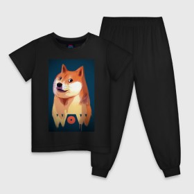 Детская пижама хлопок с принтом Wow Doge в Санкт-Петербурге, 100% хлопок |  брюки и футболка прямого кроя, без карманов, на брюках мягкая резинка на поясе и по низу штанин
 | Тематика изображения на принте: 