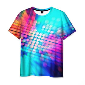 Мужская футболка 3D с принтом Abstract Shine в Санкт-Петербурге, 100% полиэфир | прямой крой, круглый вырез горловины, длина до линии бедер | color | colour | glim | glow | light | lights | shine | society | world | блеск | великолепие | глянец | лоск | свет | сияние | солнечный свет