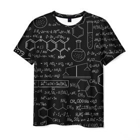 Мужская футболка 3D с принтом Химия в Санкт-Петербурге, 100% полиэфир | прямой крой, круглый вырез горловины, длина до линии бедер | формула | шпаргалка