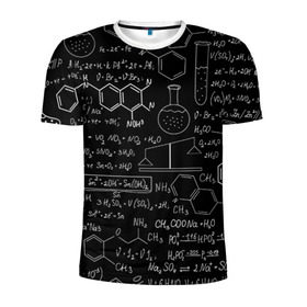 Мужская футболка 3D спортивная с принтом Химия в Санкт-Петербурге, 100% полиэстер с улучшенными характеристиками | приталенный силуэт, круглая горловина, широкие плечи, сужается к линии бедра | формула | шпаргалка