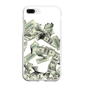 Чехол для iPhone 7Plus/8 Plus матовый с принтом Денежный ветер в Санкт-Петербурге, Силикон | Область печати: задняя сторона чехла, без боковых панелей | баксы | банкноты | деньги | доллары | купюры