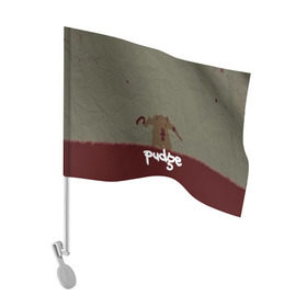Флаг для автомобиля с принтом Pudge в Санкт-Петербурге, 100% полиэстер | Размер: 30*21 см | butcher | defense of the ancients | dota 2 | pudge | герой | красный | кровь | минимализм | мясник | пудж