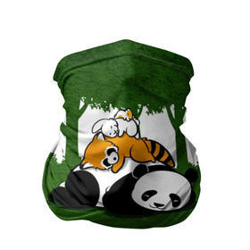 Бандана-труба 3D с принтом Милая панда в Санкт-Петербурге, 100% полиэстер, ткань с особыми свойствами — Activecool | плотность 150‒180 г/м2; хорошо тянется, но сохраняет форму | большая | джунгли | енот | зайка | милая | панда | пушистая